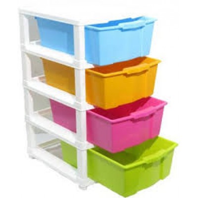 Baby World Plastic multi color Drawer Cupboard 4 step