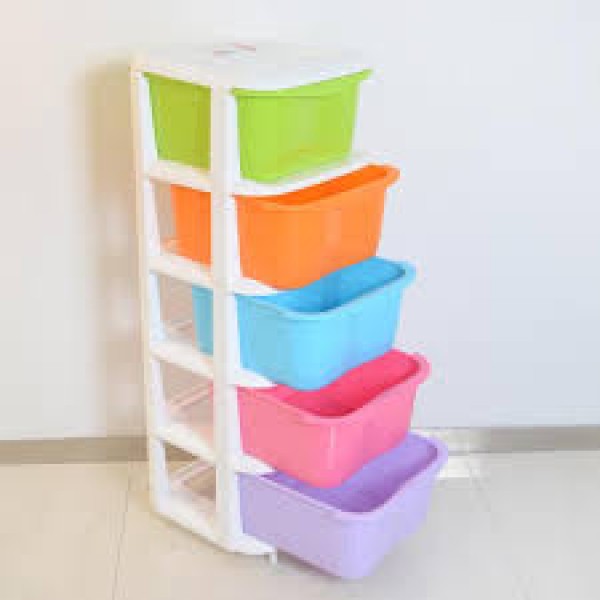 Baby World Plastic multi color Drawer Cupboard 5step
