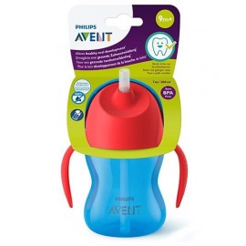 Avent Bendy Straw Cup Red Sky Blue - 200 ml