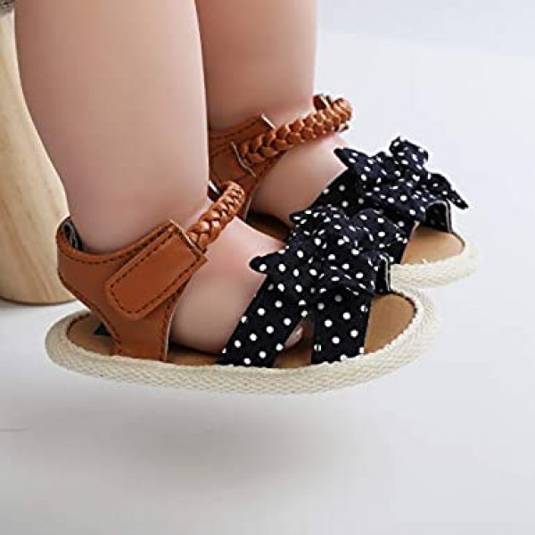 Baby Girl Sandals Summer Crib Shoes Bowknot Soft Sole Infant Girls Princess Dress Flats First Walker Shoes