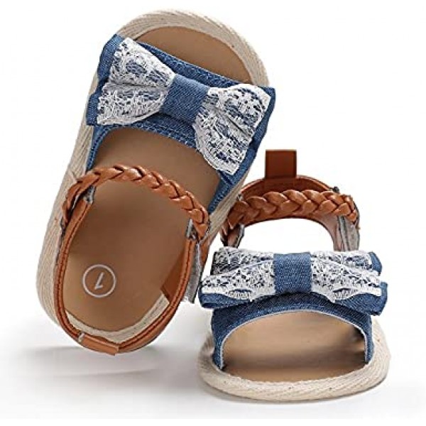 Baby Girl Sandals Summer Crib Shoes Bowknot Soft Sole Infant Girls Princess Dress Flats First Walker Shoes