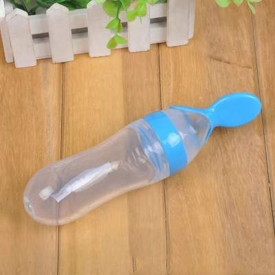Baby World Store silicon baby food feeder bottle blue 