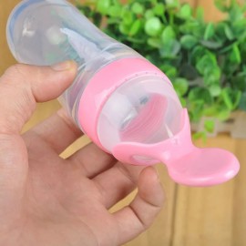 Baby World Store silicon baby food feeder bottle Pink