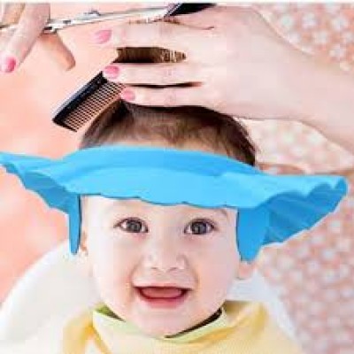 Baby World Store Adjustable Soft Baby Shampoo Cap Hair Shampoo Shield Hat Protect Your Eyes Ear earmuffs Blue Color