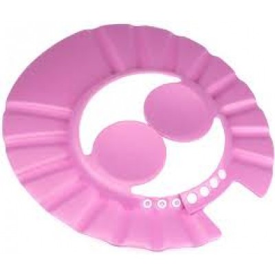 Baby World Store Adjustable Soft  Baby Shampoo Cap Hair Shampoo Shield Hat Protect Your Eyes Ear earmuffs Pink Color