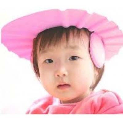 Baby World Store Adjustable Soft  Baby Shampoo Cap Hair Shampoo Shield Hat Protect Your Eyes Ear earmuffs Pink Color