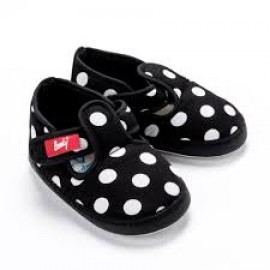 Booty Cute navy blue Musical Shoes With Polka Dots
