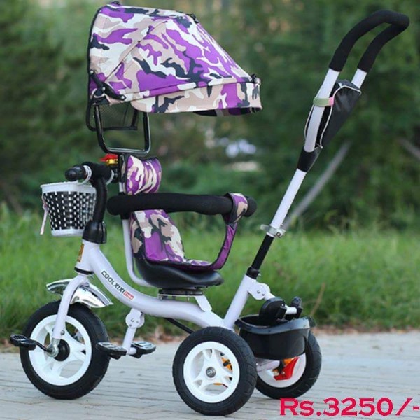 Baby World Buggy Tricycle With Canopy And Handle Print