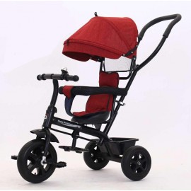 Baby world Buggy Tricycle With Canopy And Handle Red