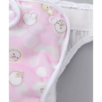 Paw Paw Reusable Large Diaper With Insert Walrus Print - Pink