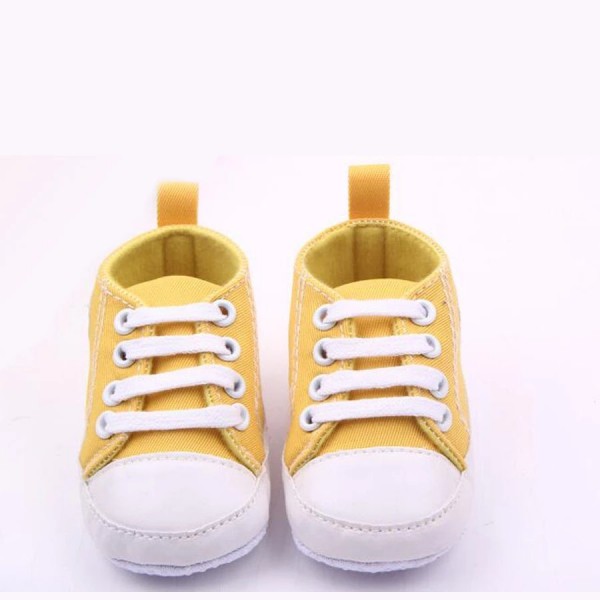 Baby World New Born Soft Shoes With Lace Yellow