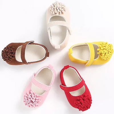 Baby World Fancy Flower Soft Shoes Cream