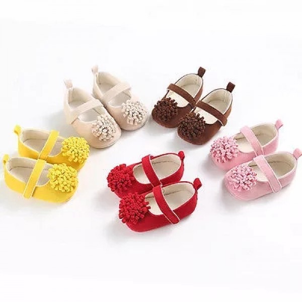 Baby World Fancy Flower Soft Shoes Brown