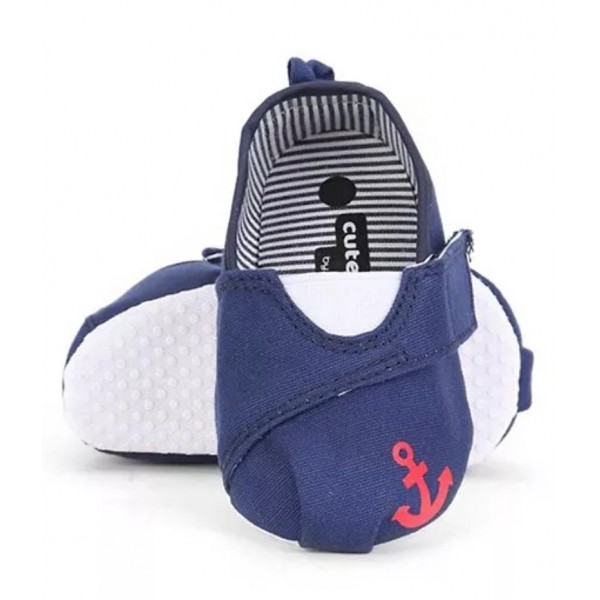 Baby World Store Booties Anchor Print Navy Blue