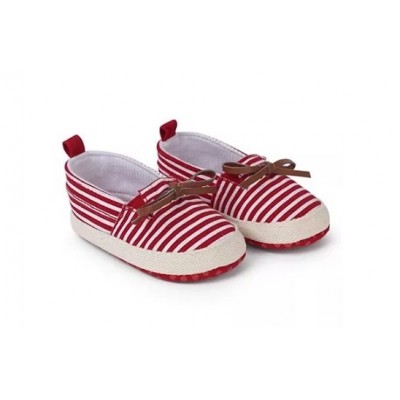 Baby world store Stripe Booties with bow Red
