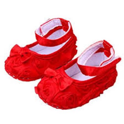 BABY WORLD INFANT FLOWER SHOES RED