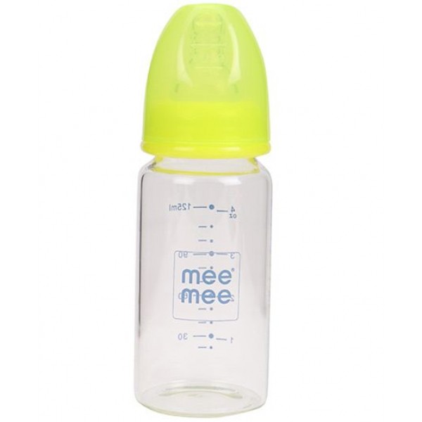 Mee Mee Glass Feeding Bottle Green - 125 ml