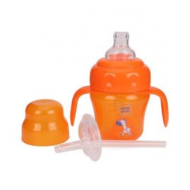 Mee Mee 2 in 1 Spout & Straw Sipper Cup Orange - 150 ml