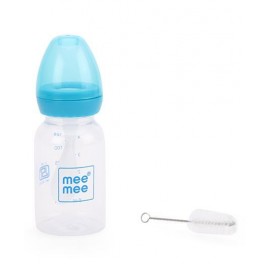 Mee Mee Feeding Bottle With Spoon Blue - 125 ml