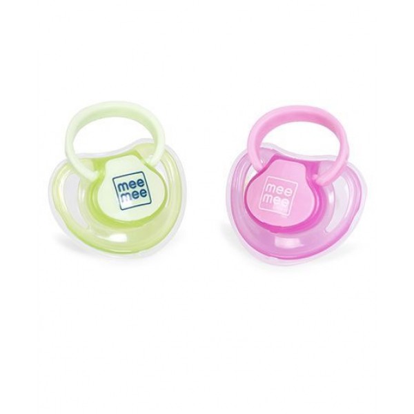 Mee Mee Baby Pacifier With Soft Nipple Pack Of 2 - Green & Pink