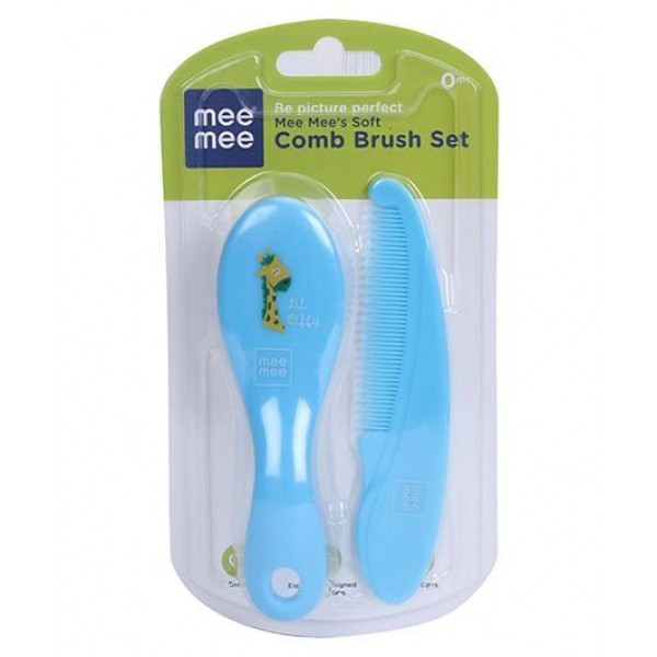 Mee Mee Soft Grip Brush And Comb Set - Blue
