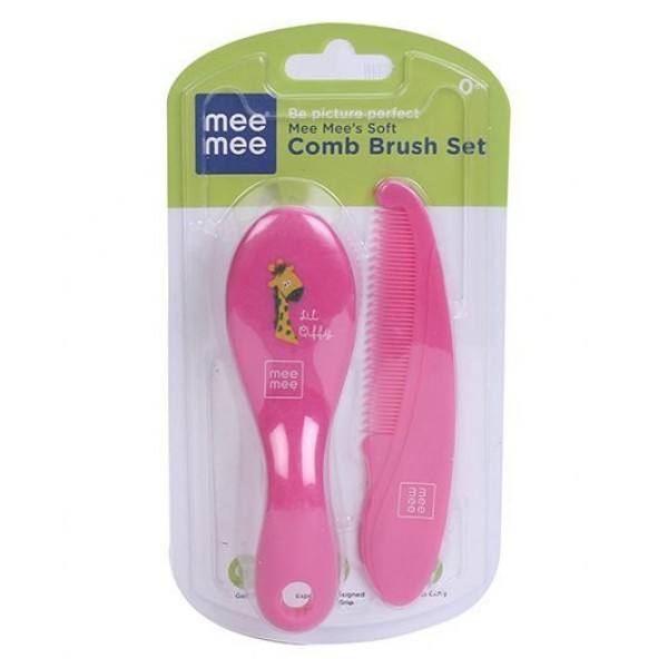 Mee Mee Soft Grip Brush And Comb Set - Pink
