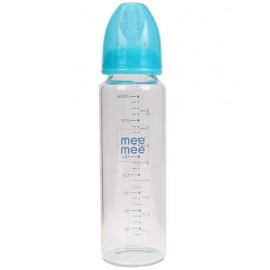 Mee Mee Glass Feeding Bottle Blue Large - 250 ml