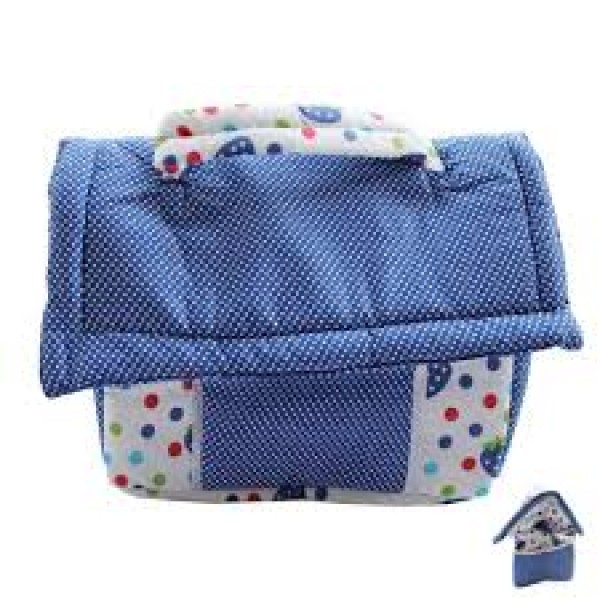 Baby World Cotton House Shape Mother Bag Blue