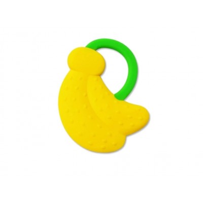 Baby World Store Semi Hard Silicone Teether Yellow Banana shape