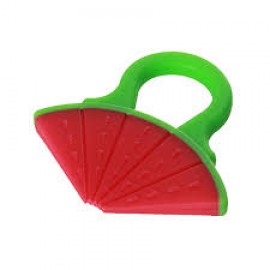 Baby World Store Semi Hard Silicone Teether Red watermelon shape