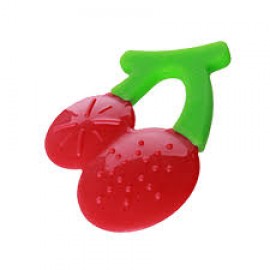 Baby World Store Semi Hard Silicone Teether Red Cherry