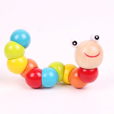 Baby World Store multi-color Baby Wooden Caterpillar Toy (2pc)