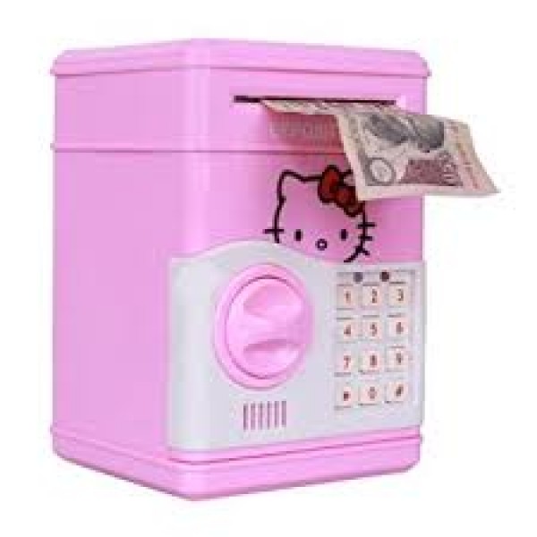 Baby World Hello Kitty Toy Battery Operated piggy bank For kids With Open And Lock Password Coin Bank  (Multicolor)