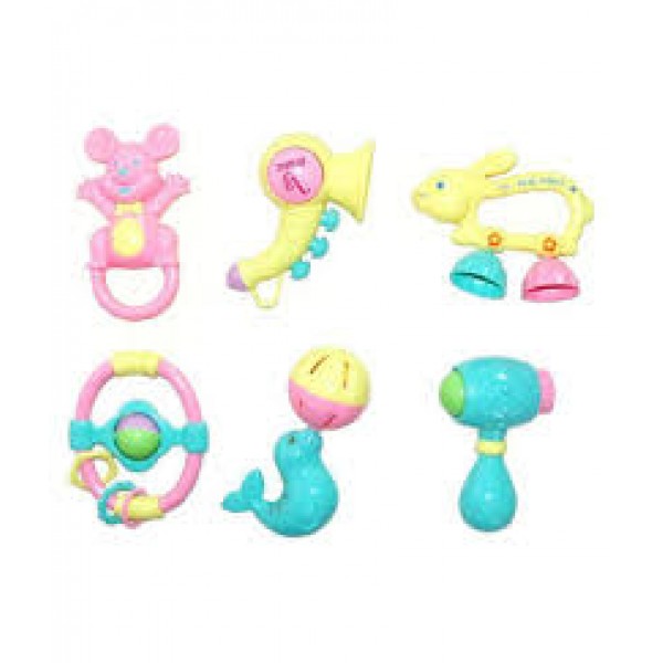 Baby World Store Non Toxic 6pc Light Color Rattle
