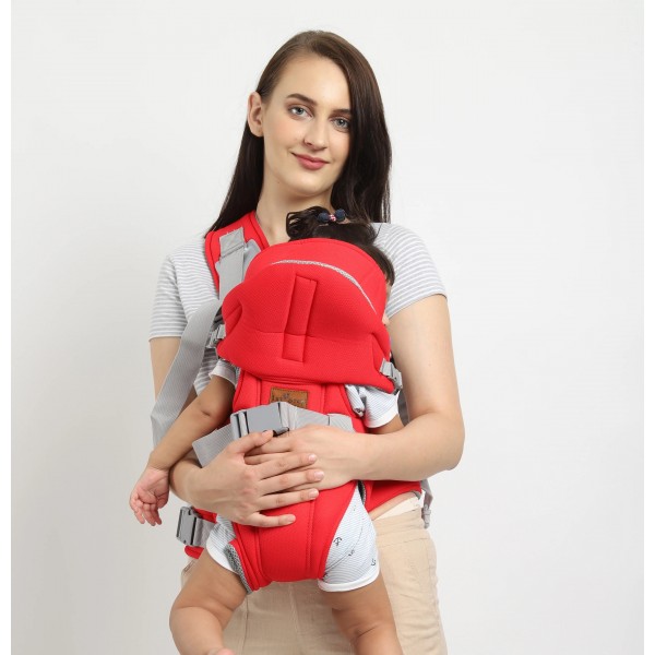 1st Step 6 in 1 Baby Carrier with 6 Carry Positions, Lumbar Support, for 4 to 18 Months Baby, Max Weight Up to 14 Kgs - Rose