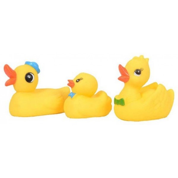 Baby World Three Duck Family Bath Toy  (Yellow)