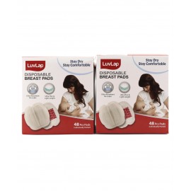 LuvLap Washable Bamboo Breast Pads with Lace - Pack of 6 L 11 x B 11 cm, Comfortable to Wear & natural fit, thin and lightweight design