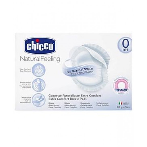 Chicco Natural Feeling Antibacterial Breast Protection Pads - 60 Pieces