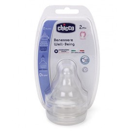 Chicco Well Being Silicone Teat Medium Flow - Pack Of 2