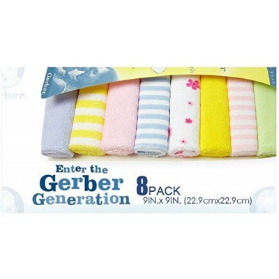 Gerber Hosiery 8 Pcs Newborn Baby Soft Cotton Face Towels (Multicolor)