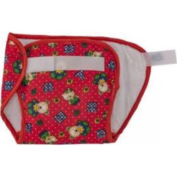 Baby World Waterproof Nappy With Velcro Red