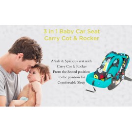 Mee Mee Baby Car Seat Cum Carry Cot With Thick Cushioned Seat (Green)