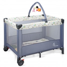Hide and Seek Elite Baby Cot Bed, Grey (With Cute Hanging Toy Bar) SKU CTHSEGY1