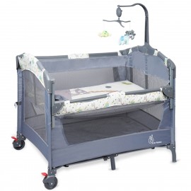 Hide and Seek Plus Baby Cot Bed, Grey (With Cute Hanging Toy Bar & Music) SKU CTHSPGY1