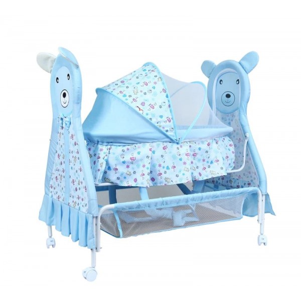 1st Step Cradle With Swing, Mosquito Net And Storage Basket-Blue