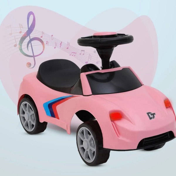 Dash F1 Ride on Car for Kids, Baby car, Ride on for Kids 2 Years+, Push Car, Musical Ride on car for Kids with Steering Drive, Light and Music (Capacity 20kg | Pink)