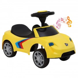 Dash F1 Stylish Ride on Car with Music, Light and Foot Drive Feature | Ride on for Kids, Kids Ride on, Foot Drive Car, Perfect for Kids Age 1 to 3 Years (Yellow)