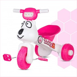 Dash Teddy Foldable Tricycle for Kids, Baby Cycle, Kids Cycle, Tricycle for Kids for 1 Years to 3 Years with Light and Music (Capacity 20Kg | Pink)