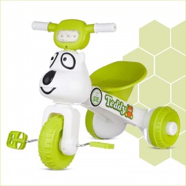 Dash Teddy Foldable Tricycle for Kids, Baby Cycle, Kids Cycle, Tricycle for Kids for 1 Years to 3 Years with Light and Music (Capacity 20Kg | Green)