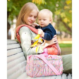 Multipurpose Diaper Bag - Pink (Print May Vary) 0 to 3 Years, L 41 x B 20 x H 23 cm, An ideal multipurpose diaper bag to carry while travelling
